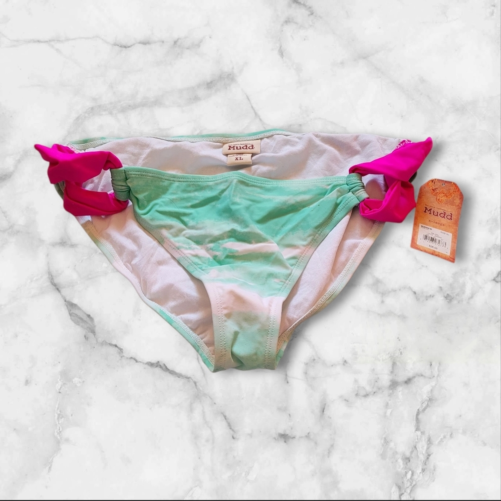 *sale* NWT Mudd Mint Green and Pink  Bikini Bottoms Size XL